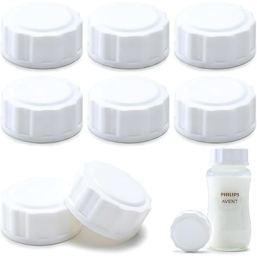 Travel and Storage Bottle Cap Compatible with with Philips Avent Natural & Anti-Colic Baby Bottle, Leak-Proof Lid, Easy-to-Clean, BPA-Free Reusable Cover for Freezing & Transport, 6-Pack
