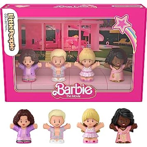 Little People Collector Barbie: The Movie Special Edition Set in Display Gift Package for Adults & Fans, 4 Figures