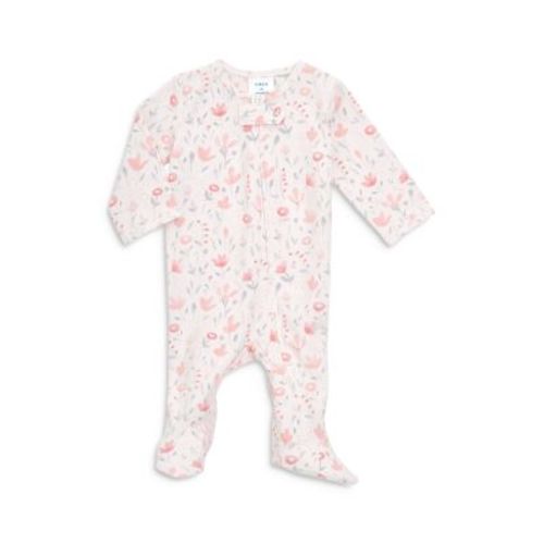 Girls' Floral Print Comfort Zip Front Footie - Baby