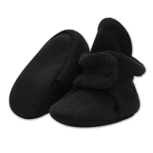 Zutano Cozie Fleece Stay-On Baby Bootie Slipper - Black