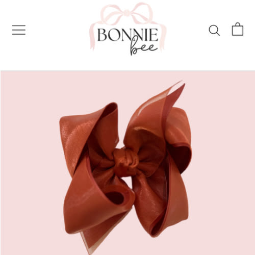 Burnt Orange Layered Organza/Grosgrain Bow