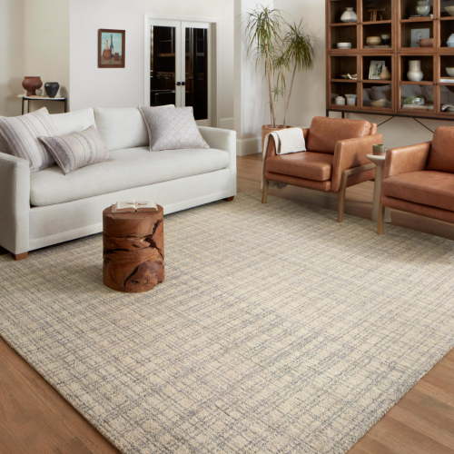 Chris Loves Julia x Loloi Polly Plaid Antique/Mist 5'-0" x 7'-6" Area Rug