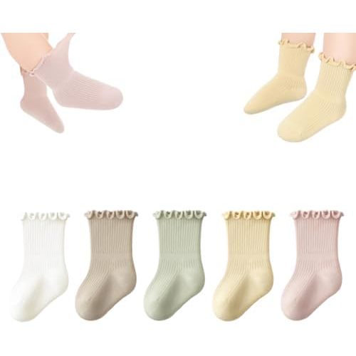 Baby Toddler Girls Ruffle Socks Girl's Frilly Dress Baby Summer Mesh Solid Crew Socks