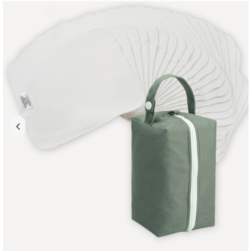 Reusable Cotton Wipes - 20 Pack With Sage Travel Pod
