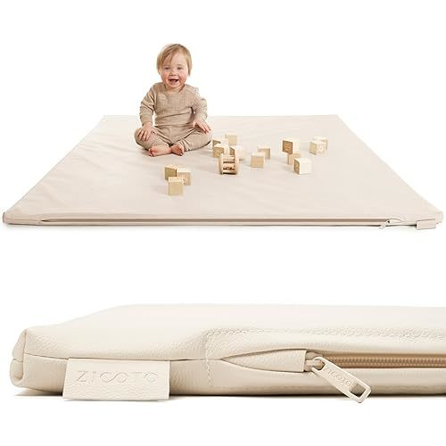Stylish Padded Baby Play Mat for Your Boy or Girl - Extra Thick & Super Soft Vegan Leather Floor Mat Creates A Safe Play Area for Little Ones - A Beautiful Playmat That Fits Nicely Into Any Playroom