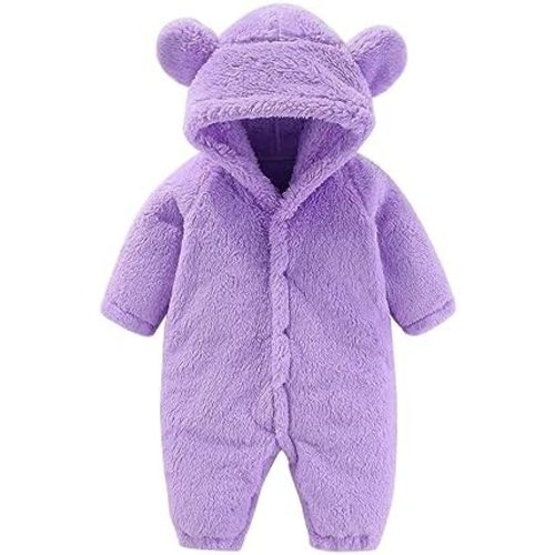 Toddler Baby Boys Girls One Piece Snowsuit Fleece Bodysuit Bear Ear Hooded Jumpsuits Cute Unisex Winter Warm Outwear Outfits