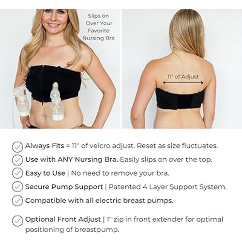 Hands-Free Pumping Bra - Comfortable, Adjustable, Customizable - Converts Nursing Bra or Maternity Bra to Breast Pump Bra