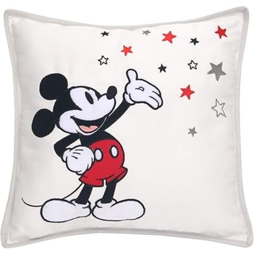 Lambs & Ivy Disney Baby Magical Mickey Mouse Decorative Throw Pillow - White