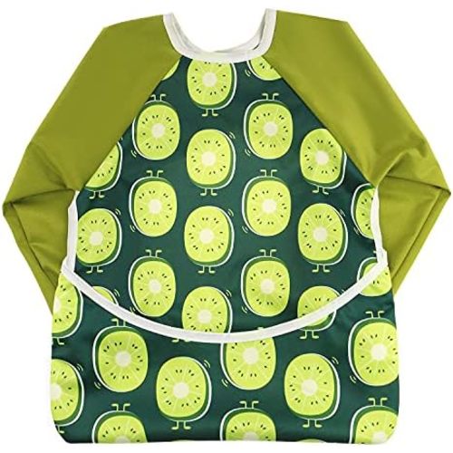 Infant Toddler Baby Waterproof Sleeved Bib, Bib with Sleeves&Pocket, 6-24 Months
