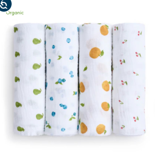 aden + anais fresh fruit organic cotton muslin swaddles 4 pack