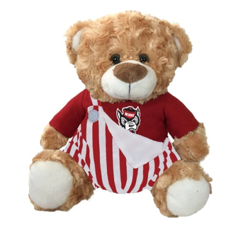 NC State Wolfpack Fred the Bear w/ Red and White Striped Game Day Bibs – Red and White Shop