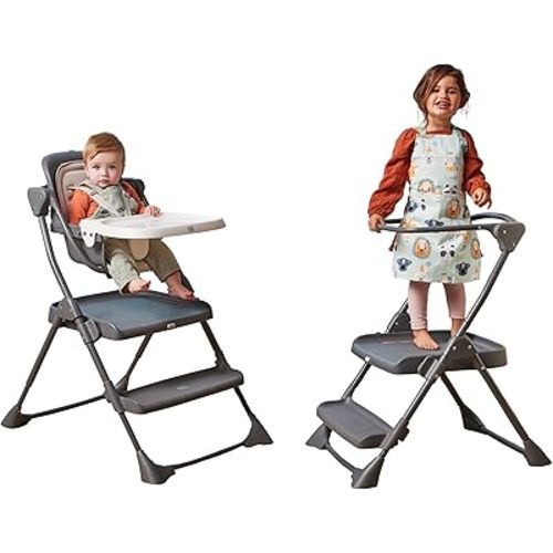 The First Years 2-for-1 Baby High Chair and Toddler Tower - Convertible Baby Chair to Toddler Step Stool - High Chairs for Babies and Toddlers - Toddler Kitchen Step Stools - For Mealtime and Playtime