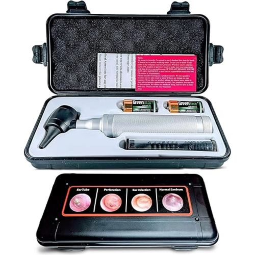 5th Gen Dr Mom Professional Otoscope - Full-Size with Our Largest Lens, Complete with Batteries and Hard Travel Case