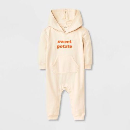 Baby Sweet Potato Hooded Romper - Cat & Jack™ Cream