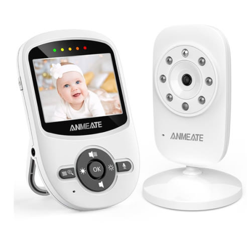 ANMEATE Video Baby Monitor with Digital Camera, Digital 2.4Ghz Wireless Video Monitor with Temperature Monitor, 960ft Transmission Range, 2-Way Talk, Night Vision, High Capacity Battery(1 Camera)
