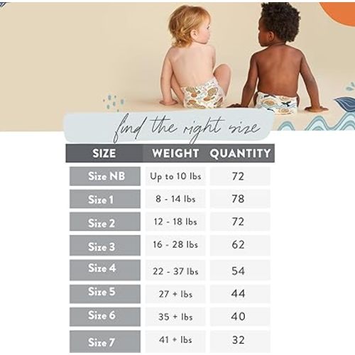 The Honest Company Clean Conscious Diapers for Sensitive Skin | Hypoallergenic, Fragrance Free | Gender Neutral Prints | Club Box, Size 2 (12-18 lbs), 72 Count (Prints May Temporarily Vary)