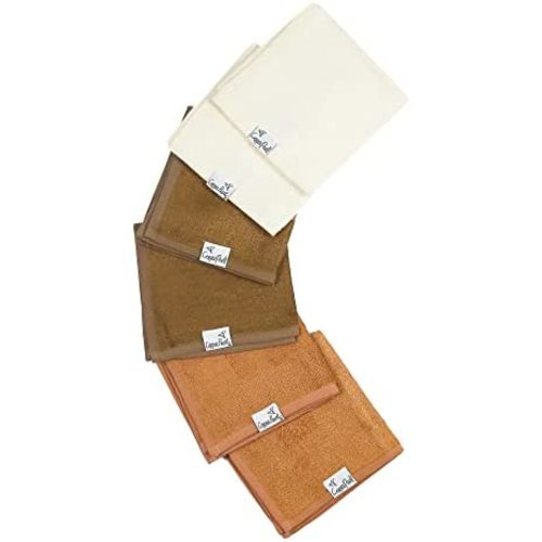 6 Ultra Soft Baby Bath Washcloths Premium Large Soft Dune 11" x 11" Towels by Copper Pearl