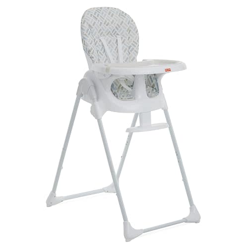 Fisher-Price Tiny Bites High Chair, 7 Adjustable Height Positions, Easy Quick Fold, Lightweight, Easy to Clean, Portable, Cloud Grey