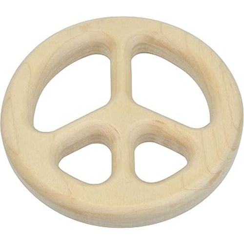 Peace Sign Shaped Maple Teether - Made in USA