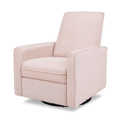 DaVinci Penny Recliner and Swivel Glider in Performance Pale Blush Pink Eco-Weave, Water Repellent, Greenguard Gold Certified, CertiPUR-US Certified
