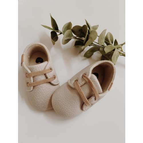 Faux Leather Crib Shoes | Tan