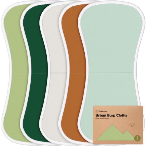 Keababies 5pk Urban Baby Burp Cloths, Organic Burping Cloth For Babies, Burp Rags For Baby Girls, Boys (hunter)