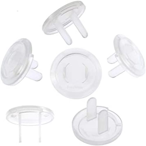 PandaEar Outlet Plug Covers(52 Pack) Clear Child Proof Electrical Protector Safety Caps with Adult Easy Release Concave Design