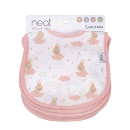 Neat Solutions 5 Pack Girl Infant Stay-Dry Bibs