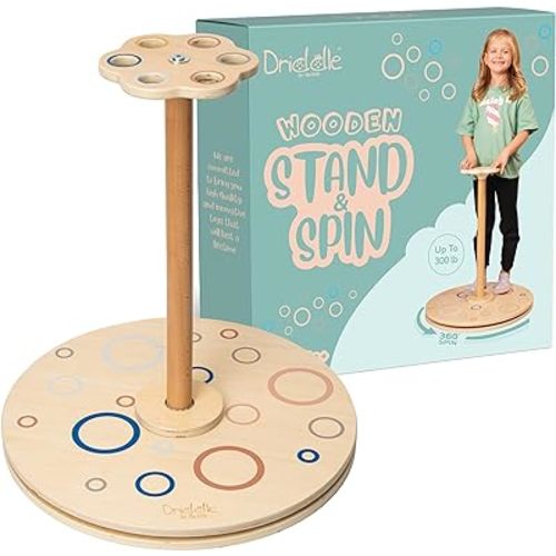 Wooden Stand and Spin Toy | Balance Board 360° Spinner Stand Toddler Toys Age 2, 3, 4, 5, Birthday for Boy Girl, 18 Months +, Kids Toy Indoor or Outdoor for 2 Year Old (Patent Pending)