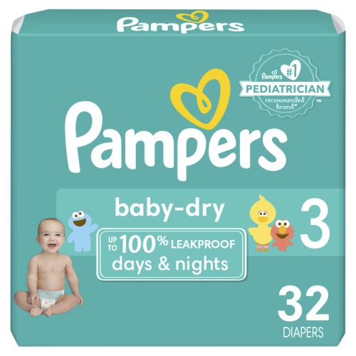 Pampers Baby Dry Diapers Size 3, 32 Count (Select for More Options)