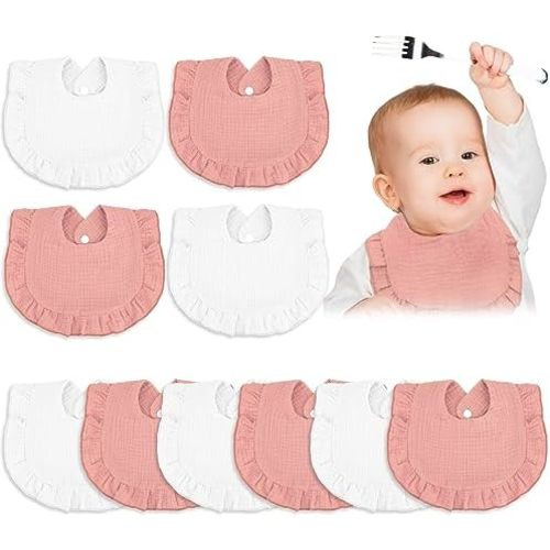 10 Pcs Baby Muslin Bibs Drool Bandana Soft Baby Cotton Bibs for Newborn Baby Girl Boy Toddlers Infants Teething