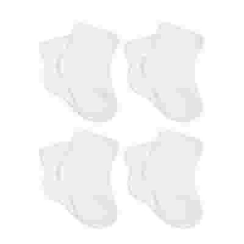 Gerber Gender Neutral White Terry Bootie Wiggle-Proof Socks, 4-Pack, Sizes Newborn - 0/6 Months