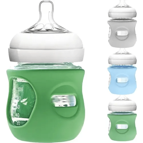 3 Pack Silicone Sleeve for Philips Avent Glass Bottle - Shatter Proof Natural Silicone Bottle Sleeve for Anti Colic Baby Bottles 8 oz & 4 oz - Anti Flow Sleeve for Infant Bottles