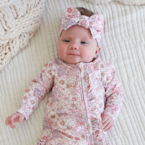 Penelope's Poppies Ruffle Zipper Footie*