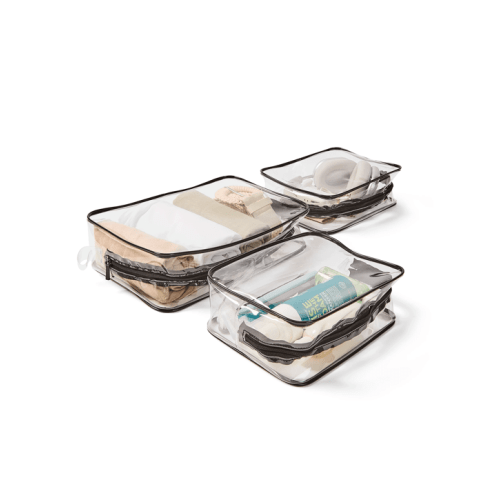 3 Piece Clear Soft Packing Cube Set