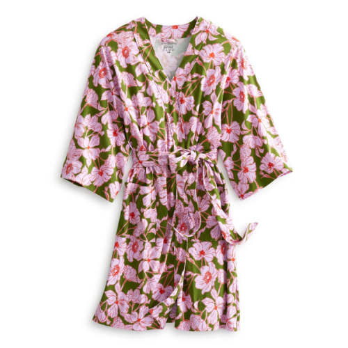 Knit Robe - Scattered Anemones Purple / L-XL
