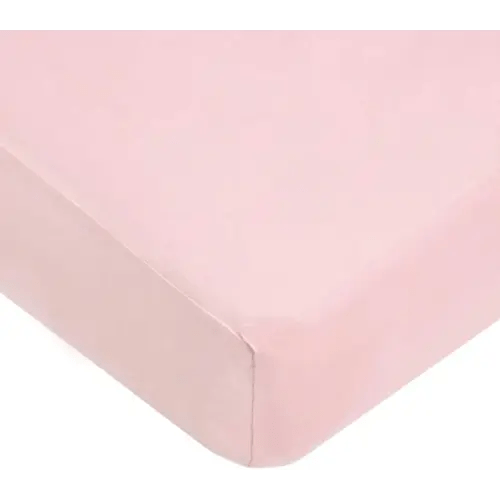 American Baby Company 100% Natural Cotton Fitted Crib Sheet 52" x 28" - Soft, Breathable, Hypoallergenic & Gentle Toddler Bed Sheet, Baby Pink, Neutral for Boys & Girls