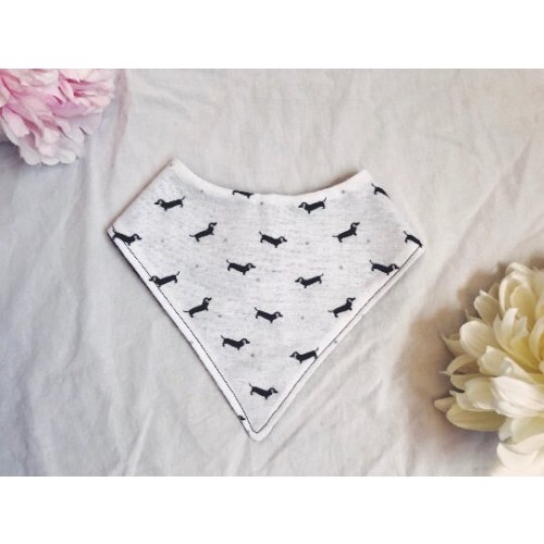 Dachshund Bandana Bib, Dog Drool Bib, Wiener bib, handmade baby gift