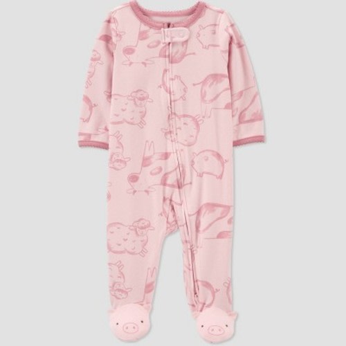 Carter's Just One You® Baby Girls' Farm Animals Footed Pajama - Pink 3m