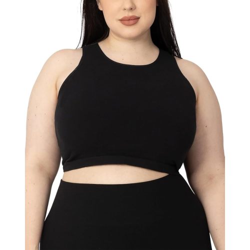Kindred Bravely Sublime Longline Nursing Bra for Breastfeeding, Maternity | Soft nursing crop tank top maternity bra with built in shelf bra, removable padding, pull aside nursing access, versatile