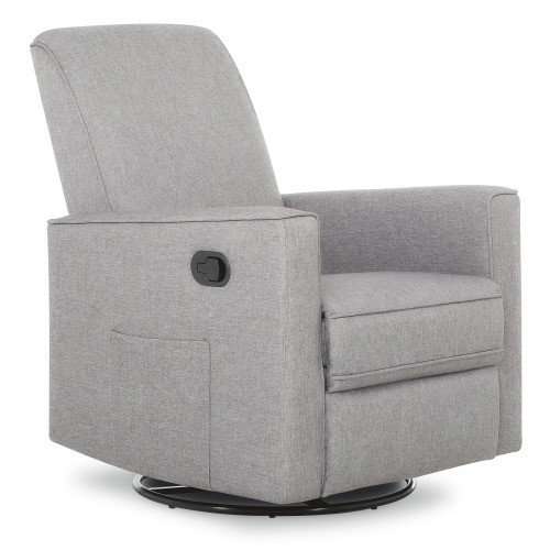 Evolur Raleigh Glider Recliner Light Grey with High Backrest Support, Durable Polyester Fabric