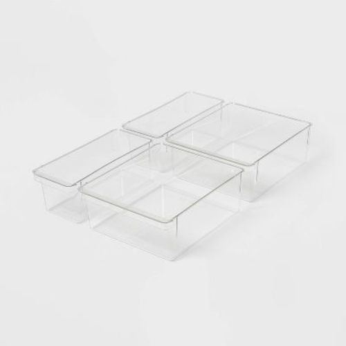 4pc Storage Bin Set Clear - Brightroom™