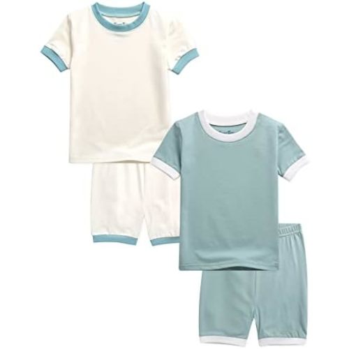 Vaenait Baby Toddler Solid Cotton Daily Short Summer Pajamas Pyjamas Sleepwear Set Macaron