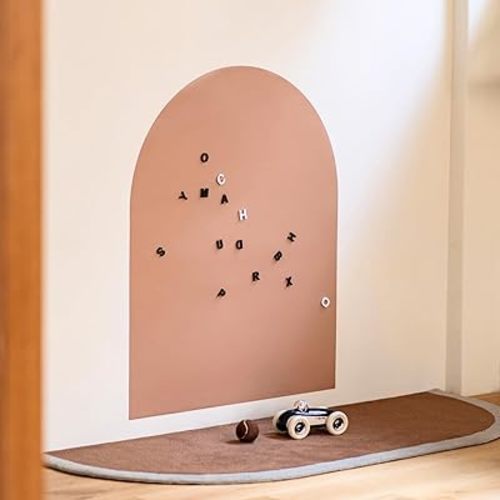Magnetic Wall Decal Chalkboard for Kids Arch Contact Paper for Wall Sticker Peel and Stick Self Adhesive Whiteboard Blackboard Multifunctional Home Decor Schooling (Milk Tea)
