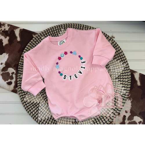 Personalized Friendship Bracelet Kids Name Romper || Baby & Toddler BFF bracelet Romper || Friendship Bracelet Era Sweatshirt Romper