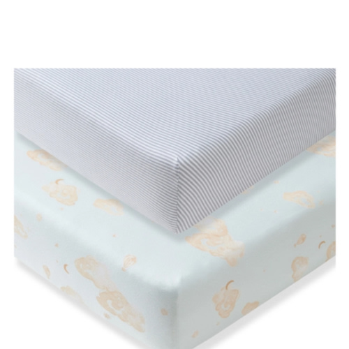 Good Night Sky Organic Cotton Crib Sheets Ice Flow