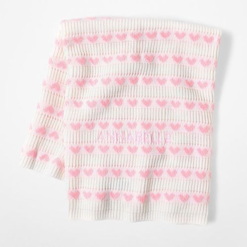 Knit Hearts Baby Blanket