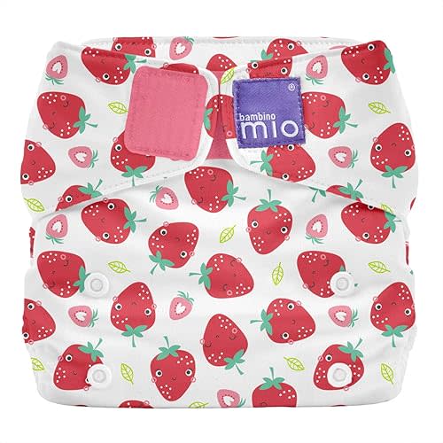 Bambino Mio, Miosolo Classic All-in-One Reusable Cloth Diaper, Adjustable Size, Eco Chemical Free Diaper, Strawberry Cream