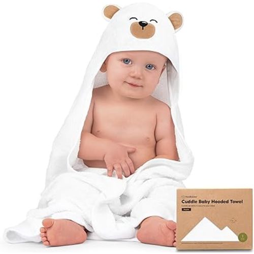 KeaBabies Baby Hooded Towel - Viscose Derived from Bamboo Baby Towel, Toddler Bath Towel, Infant Towels, Large Hooded Towel, Organic Baby Towels with Hood for Girls, Babies, Newborn Boys (Grizzly)