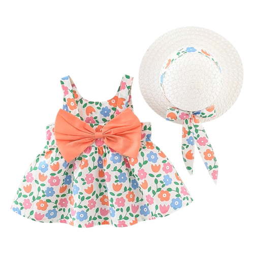 FYMNSI Infant Baby Girl Dress Toddler Girl Clothes Backless Sleeveless Flower Sundress Summer Dresses 6-12 Months
